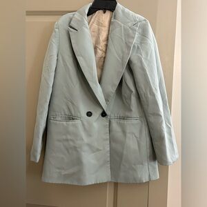 Green Oversized Blazer with Notched Lapels